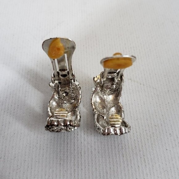 Vintage Vendome Women's Clip On Earrings Silver Tone Braid - Picture 11 of 15